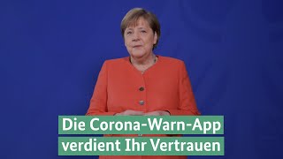 Kanzlerin Merkel über die CoronaWarnApp [upl. by Cooperman]