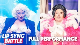 Lauren Ash’s “Express Yourself” vs Ben Feldman’s “It’s All Coming Back to Me Now”  Lip Sync Battle [upl. by Anairuy]