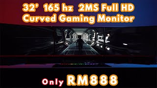 32’ 165 HZ 2MS Full HD Curved Gaming Monitor with Price only RM888 [upl. by Ettezzil900]