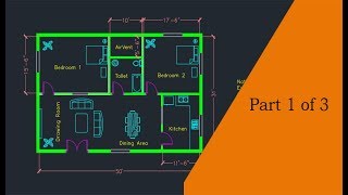 Making a simple floor plan in AutoCAD Part 1 of 3 [upl. by Eissej]