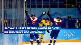 Slovakia beats Sweden to clinch bronze 🥉  Ice Hockey Beijing 2022  Highlights [upl. by Melc]