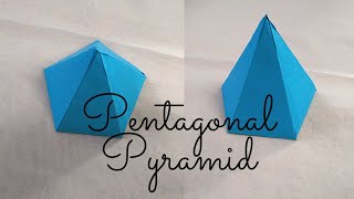 How to make a Pentagonal Pyramid with paper  Paper Pentagonal Pyramid [upl. by Nefen908]