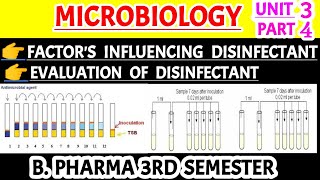 Factors influencing disinfectant  Evaluation of disinfectant  Factors affecting disinfectant [upl. by Htiderem]