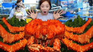 미소와 수산시장에서 직접 구매해온 🦀 대왕 킹크랩 먹방 Giant Kingcrab  Seafood Market Mukbang ASMR Ssoyoung [upl. by Alleira]