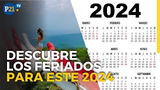 Más DESCANSOS Calendario Completo de FERIADOS 2024 en Perú [upl. by Allegra]