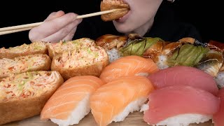 ASMR Spicy Crab Inari Salmon Tuna Eel Nigiri Sushi amp Dragon Roll Mukbang  Eating Sounds [upl. by Yerag]