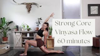 Core Strength flow  60 minutes  Vinyasa style class [upl. by Conchita]