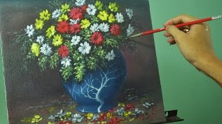 Acrylic Painting Lesson  Flowers in the Vase by JM Lisondra [upl. by Ahsenyt]