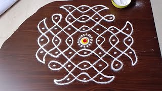 7dots melikala muggulueasy rangolidaily chukkala muggulusikkukambhineli kolamsNice Rangoli [upl. by Pall]