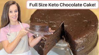 Full Size Keto Chocolate Cake Less than 1 carb per slice Gluten free [upl. by Philipines]