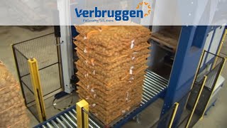 Palletizing  Automatic Palletizer machine VPM14 by Verbruggen  Palletizing of bags [upl. by Selokcin]