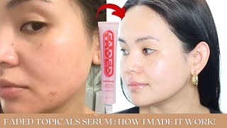 How to lighten dark spots using Faded Topicals Serum  How I made it work in 2023 [upl. by Anton87]