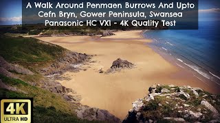 Panasonic HC VX1 4k TEST A Walk Around Penmaen Burrows And Upto Cefn Bryn [upl. by Isacco248]