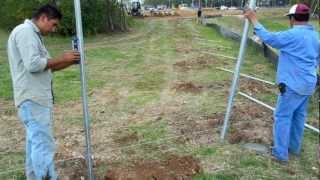 Setting Galvanized Fence Posts [upl. by Antebi297]