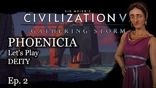 2 Lets Play Civ 6 Phoenicia  Dido  Phoenician Empire  Civilization VI Gathering Storm [upl. by Mathilde]