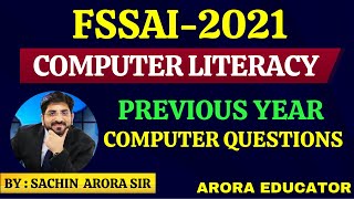 FSSAI Recruitment 2021  FSSAI Computer Literacy Previous Year Question Paper  FSSAI Classes [upl. by Aselehc]