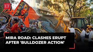 Clashes in Mumbais Mira Road Fresh bouts of violence erupt after bulldozer action on January 23 [upl. by Bozovich]