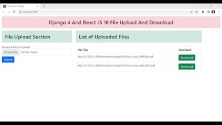 File Upload and Download In Django and React JS [upl. by Marjana]