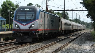 High Speed Amtrak and MARC action at Odenton station Maryland 8223 [upl. by Hseyaj266]