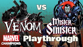 VENOM vs MISTER SINISTER Marvel Champions Expert Playthrough [upl. by Asilrak]