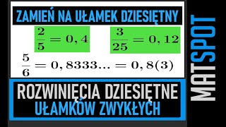 Rozwinięcia dziesiętne ułamków zwykłych [upl. by Cariotta293]