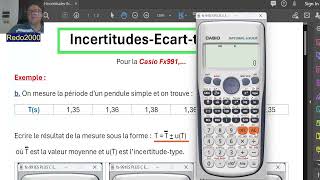 Incertitudes Ecart Type Casio Fx991 FR [upl. by Nednal]