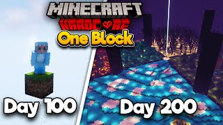 I Survived 200 Days in ONE BLOCK SKYBLOCK in Hardcore Minecraft [upl. by Akino]