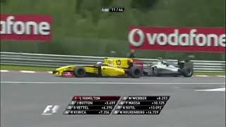 Vitaly Petrov and Michael Schumacher overtake on Nico Rosberg Belgian GP 2010 [upl. by Ycrad]