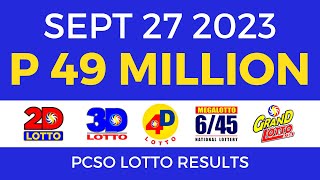 Lotto Result September 27 2023 9pm Complete Details [upl. by Etessil]