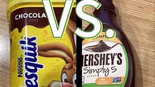 Hershey Syrup Chocolate a milk Vs NESQUIK Chocolate Milk Which is better 🍫🥛 [upl. by Griffin477]