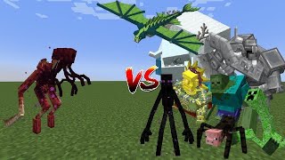 Feral Enderman vs Mowzies Mobs and Mutant Beasts  Minecraft SampRParasites Mob Battle [upl. by Teressa738]