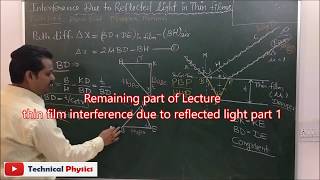 Thin Film Interference due to reflected light Lecture part 2 [upl. by Sheffield]