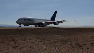 Lufthansa A380 reg DAIMD arrival at Teruel Spain for long term storage [upl. by Kitty549]