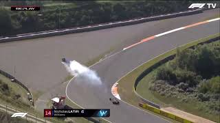 Nicholas Latifi Hard Crash  2021 F1 Qualifying at Zandvoort [upl. by Drofnats]