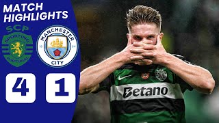 Sporting vs Man City 41 HIGHLIGHTS  Viktor Gyokeres Goal vs Man City Amorim vs Pep [upl. by Germann]