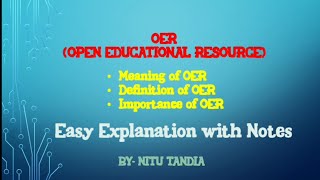 Open Educational Resource OER  Meaning Definition and important of OER [upl. by Ehrsam683]