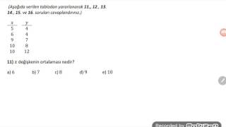 Korelasyon Katsayısı ve Standart Sapma Örnek Soru Çözümü 1 [upl. by Odinevneib562]