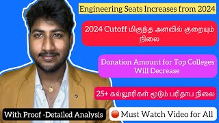 🛑AIampDSCSE Engineering Seats⬆️Cutoff DecreasesDonation in Top Colleges Decreases in 2024Analysis [upl. by Canada]