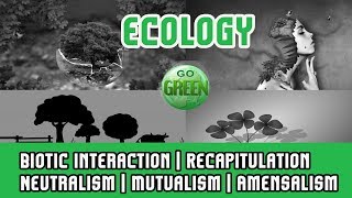 3 Ecology Biotic Interaction Recapitulation  Neutralism  Mutualism  Amensalism  Commensalism [upl. by Mccarty21]