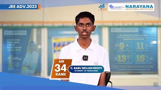 AIR 34th Rank Babu Srujan Reddy JEE Advanced 2023 [upl. by Jesselyn]