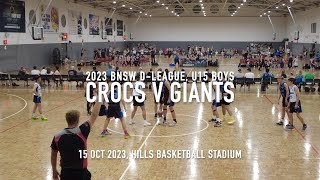 2023 BNSW DLeague u15 Boys  Crocs v Giants [upl. by Ainnet623]