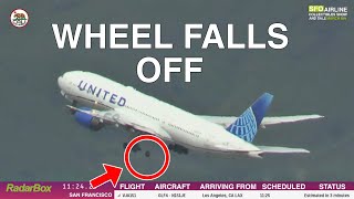 🛞 SFO LIVE  UNITED 35 TO OSAKA PLANE WHEEL FALLS OFF [upl. by Madel]