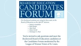 Rockwood Board of Education Candidates Forum 2014 [upl. by Eintrok]