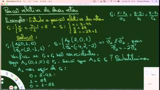 Geometria Analítica  Retas Posição relativa de duas retas exercício 2 Vídeo 15 [upl. by Aeriell]