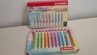 STABILO Evidenziatore swing cool Pastel Desk Set TONALITA’ PASTELLO NON INVASIVE SUI TESTI EVIDENZ [upl. by Falito461]