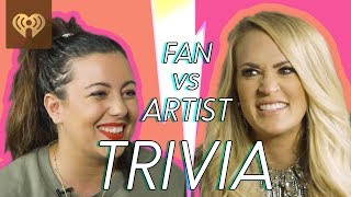 Carrie Underwood Challenges A Super Fan In A Trivia Battle  Fan Vs Artist Trivia [upl. by Fattal788]