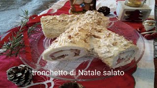 TRONCHETTO DI NATALE SALATO senza cottura ANTIPASTO CHRISTMAS [upl. by Diva]