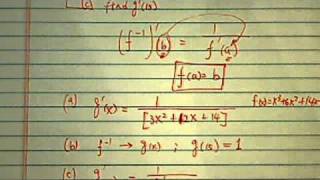 Derivative of Inverse Function fxx36x214x6 has inverse gx Find gx [upl. by Redvers326]