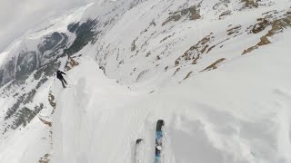 Skiing The EAST WALL at ARAPAHOE BASIN  Booger Ramp amp West Verticle in Spring Powder [upl. by Eitteb112]