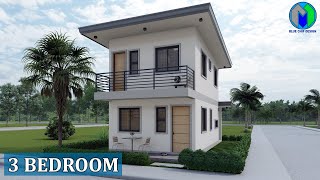 Two Storey House Design  3 bedrooms 45x85m [upl. by Emmalynne]